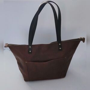 Portland Leather Tote Bag. Handmade. Pre-owned. Excellent Condition.